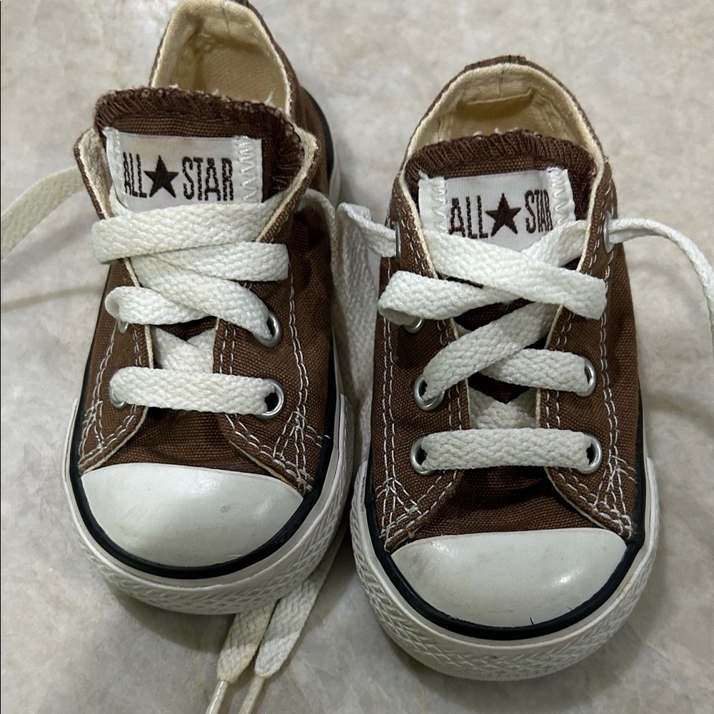 All Star Kids Brown Canvas Sneakers